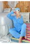 Hijab Boneli Baby Blue Long Sleeve Wide Fit Maternity Pajama Set - 2
