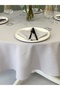 Royal Linen Textured Round Tablecloth Gray - 7