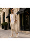 Beige Knitwear Men's Sports Shoes - Breathable, Anti-Sweat, Lace-Up, Comfortable Daily Sneaker Kb 112 - 8