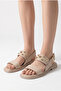 Gold Accessory Detailed Daily Comfortable Women's Sandals Beige (32) - 3
