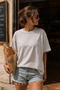 Karmelange Short Sleeve Oversize Basic Women's T-Shirt Sh281 - 4