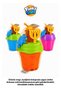 Small Size Round Sand Bucket Set 5-Piece Beach Toy Bucket Shovel Rake Castle and Figure Molds Sea Sand Toy Set - 4