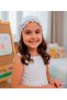 Set of Two Girls' Flexible Viscose Triangle Bonnets Black / White 2-9 Years Old Rose Design Lace Children's Bonnet - 6
