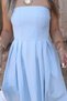 Baby Blue Strapless Pleated Dress - 4