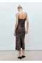 Leopard Print Drawstring Midi Dress - 4