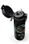 Kids Dark Green Black Dinosaur Patterned Steel Thermos with Straw and Direct Drinking 500 ml 31934 - 3
