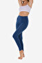 Women's Navy Blue Combed Modal High Waist Sports Leggings 1905 - 5