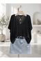 Women's Mercerized Casual V-Neck Short Sleeve Knitwear Blouse