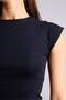 Fitted Crew Neck Ribbed Short Sleeve Navy Blue T-Shirt H1129Ax26Sp - 5