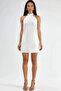 Halter Collar Back Low-cut Dress - 8