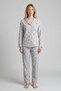Women's Ecru Heart Plaid Cotton Long Sleeve Pajama Set - 2