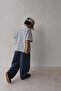 Oversize T-Shirt Wide Cut Pants Set 2-10 Years Old Navy Blue Striped