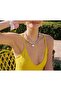 Yellow Charm Scarf Necklace 85 cm Long (Used for Tying.)