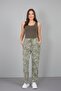 Women's Palm Tree Patterned Viscose Sports Trousers - 8