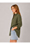Washable 100% Cotton Muslin Oversize Shirt - Khaki |   Mks165030-01 - 2