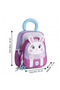 Relaxion 1704 Pink Turquoise Girl's Kindergarten Nursery Backpack with Rabbit Figure - 3