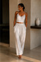 Women's Crop Top with Straps Crop Oval Collar Crop Collar Lace Crop - 2