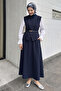 Asymmetric Vest Double Suit Navy Blue