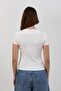 Women's Ecru Drawstring Detailed Ribbed Regular Fit Casual Blouse - H6040 - 4