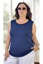 Stone Embellished Detail Circular Neckline Japanese Sleeves (Sleeveless) 2Nd Thread Fabric Extra Large Size Blouse