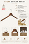 Wooden Clothes M002-Ç Shirt, Blouse, Dress Hanger Walnut Color 6 Pieces