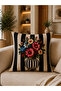 4-Piece Decorative Throw Pillow Cover 43X43 cm and Runner 40X140 cm Floral Patterned Living Room Set - 4