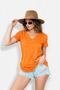 Women's V-Neck Viscose Combed Cotton T-Shirt a Quality - 5