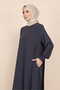 Mevlana Flared Ferace Crepe Fabric Pocketed Zippered 4 Season Women's Hijab Abaya - 6