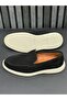Black Suede Leather Men's Loafer Shoes - 4