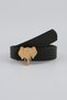 Fil Gold Buckle Black Women's Belt 3 cm