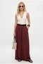 Women's Aviva Woven Modal Belted Waist Elastic Ultra Wide Leg Plum Pants - 2