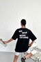 Black Oversize Unisex T-Shirt - No War More Techno Print - 4