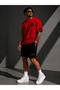 089 Sleeve Print Detailed Adult Shorts Set - 2