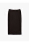 Glittery Midi Striped Pencil Skirt with Slit Detail - 5