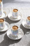 Pearl Porcelain Luster Coffee Cup Set for 6 People - 3