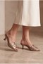Ugio Cross-Strap Pointed Toe Women's Heeled 3.5 cm Heel Slippers - Mule Shoes