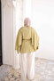 Oil Green Shawl Detailed Waist Tie Tunic - 5