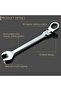 13mm FEITA Flexible Ratchet Wrench 8-19mm Spanner Gear Ring Ratcheting Combination Flexi Wrench Kit - 4