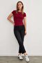 Basic Crew Neck Piped Crop T-Shirt - 4