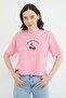 Cherry Printed Crew Neck Casual T-Shirt - 2