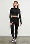 Basic Crew Neck Finger-Loop Crop Blouse - 5