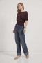 Half Sleeve Boat Neck Waist-Slit Blouse - 4