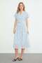 Polka Dot Tie-Waist Buttoned Dress - 3