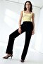 Straight Square Neckline Strappy Gathered Fitted/Fitted Stretch Knitted Blouse
