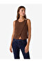Viscose Crew Neck Sleeveless Asymmetrical Vest with Metal Accessory Detail - 2