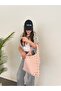 Women's Pink Large Size Shoulder Bag with Staple Detail, Soft Leather Look, Suitable for Daily University and Office Use, Hobo Bag - 6
