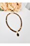 Tiger's Eye Natural Stone Design Necklace 45 cm Dt01284 - 2