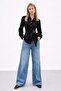 Women's Glossy Buckle Detailed Stylish Classic Shirt - 2