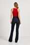 Women's Bodysuit Sleeveless Strappy Red Bodysuit with Snap Fasteners - 5