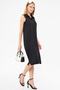 Women's Black Collar Buttoned Dress ARM-17Y00028 - 5